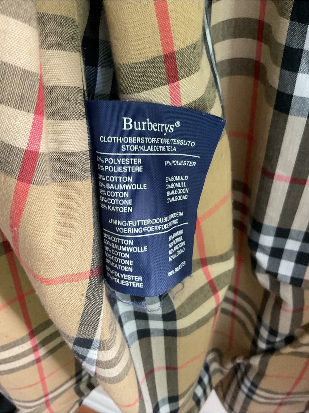 Vintage Burberrys London Nova Check Lined Belted Car Coat UK 12 - Picture 7 of 11